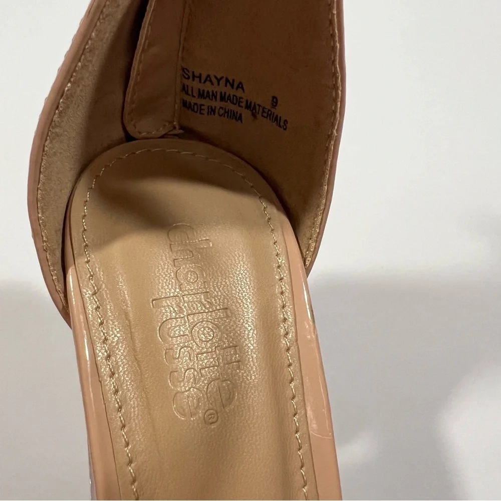 Charlotte Russe Shayna 4” Block Clear Heel Sexy Size 9 Nude - Picture 7 of 9